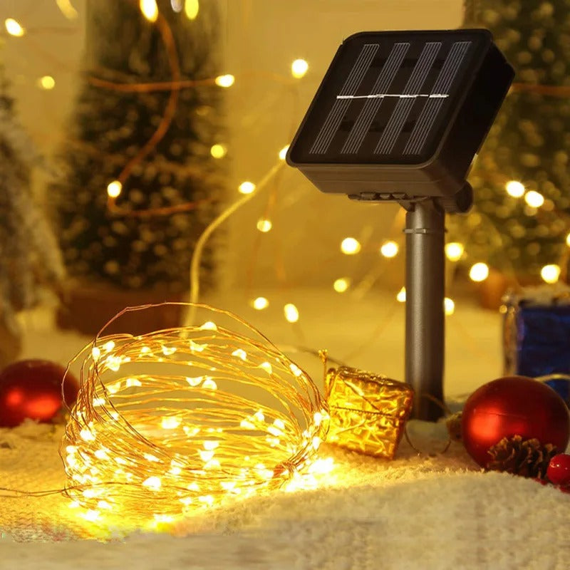 Luces Navideñas con Panel Solar