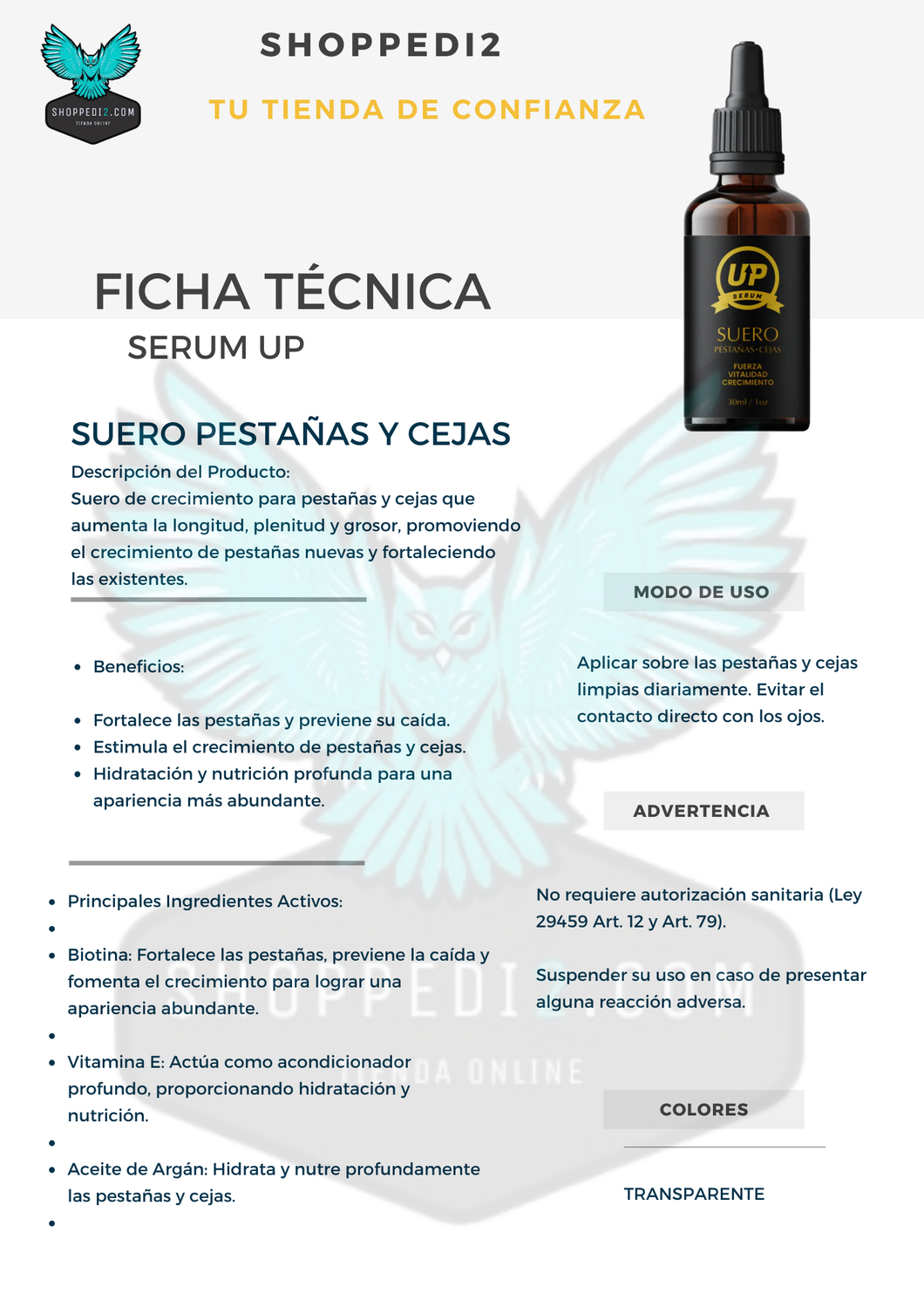 SERUM UP (SUERO DE PESTAÑAS - CEJAS)