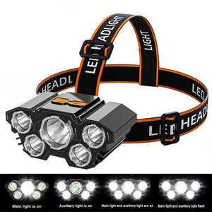 LINTERNA MINERO 5 LED RECARGABLE